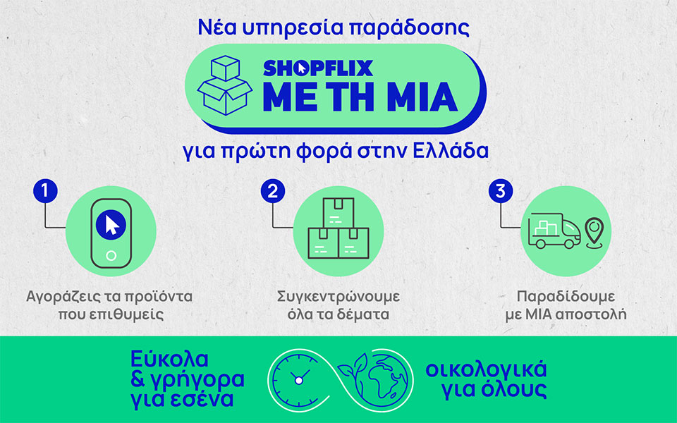 SHOPFLIX ME TH MIA: Νέα πρωτοποριακή υπηρεσία παράδοσης