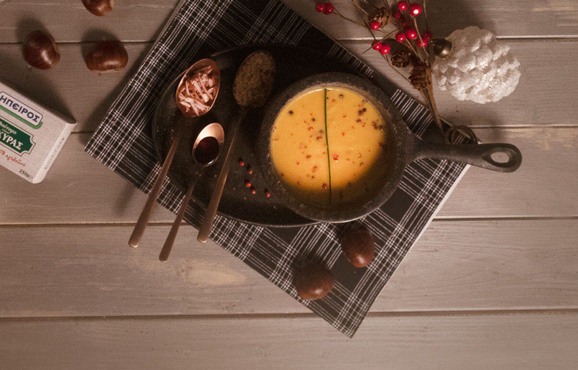 Συνταγή: Βελούδινη κολοκυθόσουπα με κάστανο και πετιμέζι 