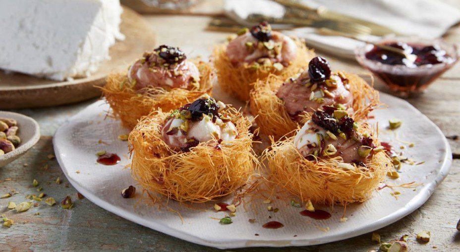 Συνταγή: Φωλίτσες κανταϊφιού με κρέμα γλυκιάς μυζήθρας