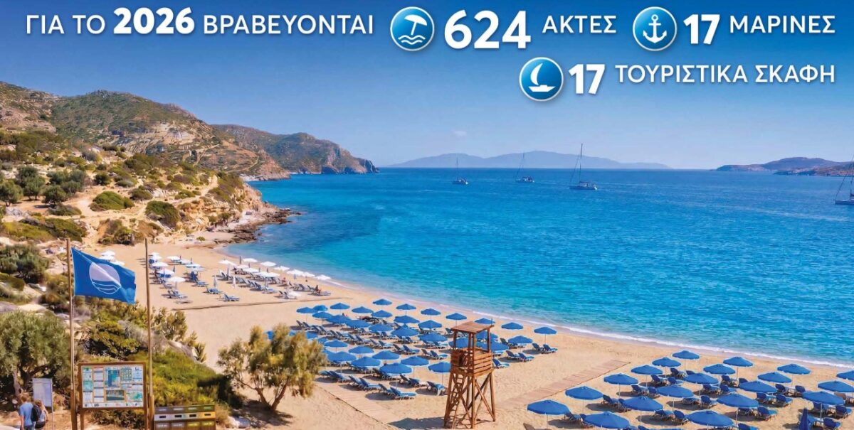 Γαλάζιες Σημαίες: Αυτές είναι οι 624 πιο καθαρές παραλίες της Ελλάδας